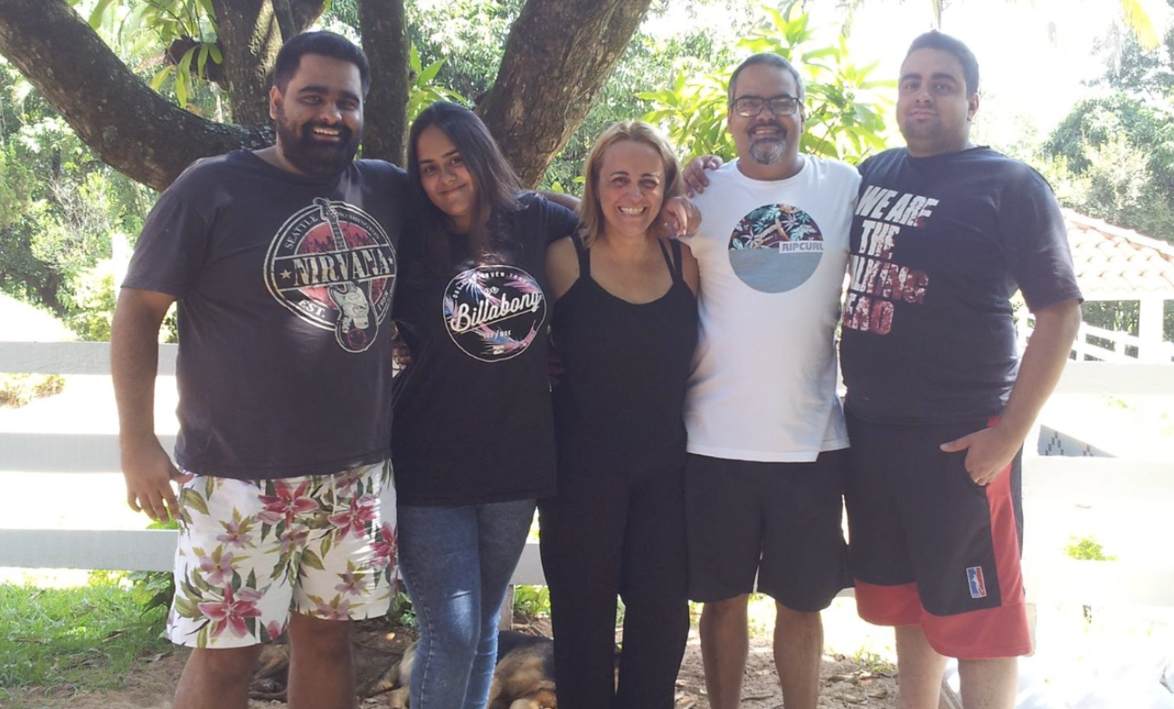 Lino Filho e sua família