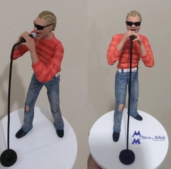 Layne Staley modelado artesanalmente em biscuit por Lino Filho.